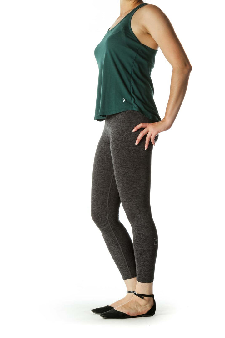 Emerald Green Mesh Back Detail Active Tank Top