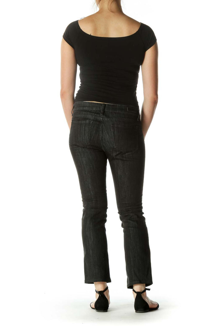 Dark Gray Straight Leg Stretch Pants