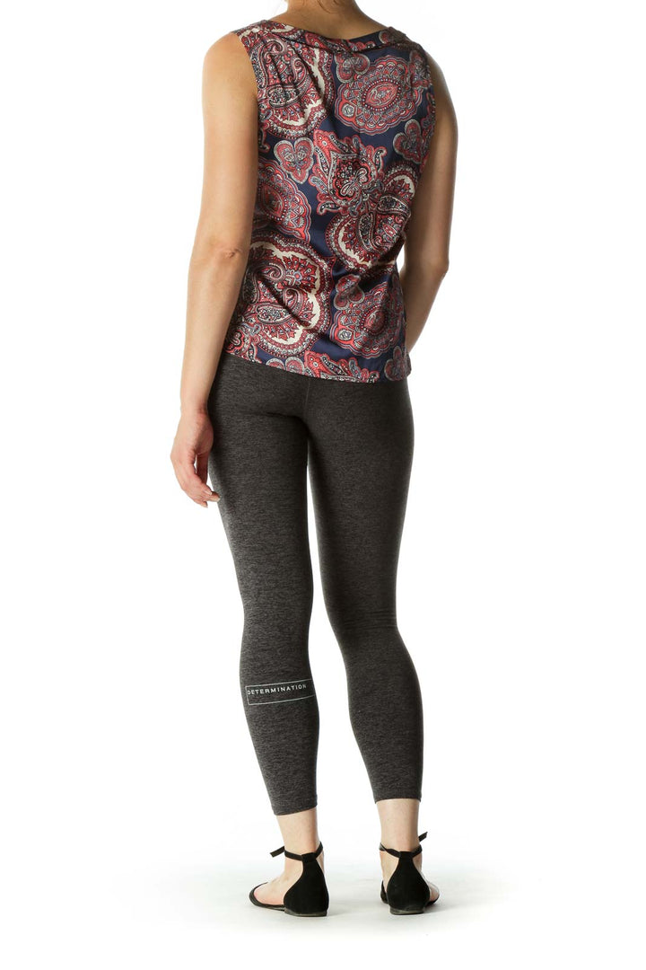 Multicolor Pattern Silky Tank Top