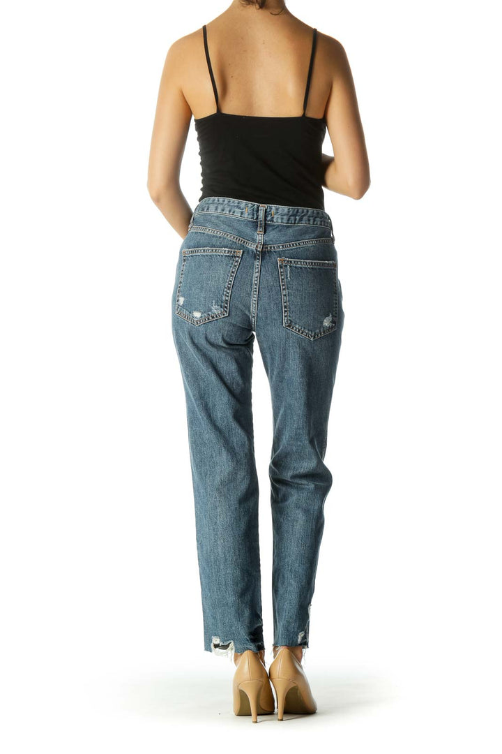 Blue Medium Wash Boyfriend Jeans