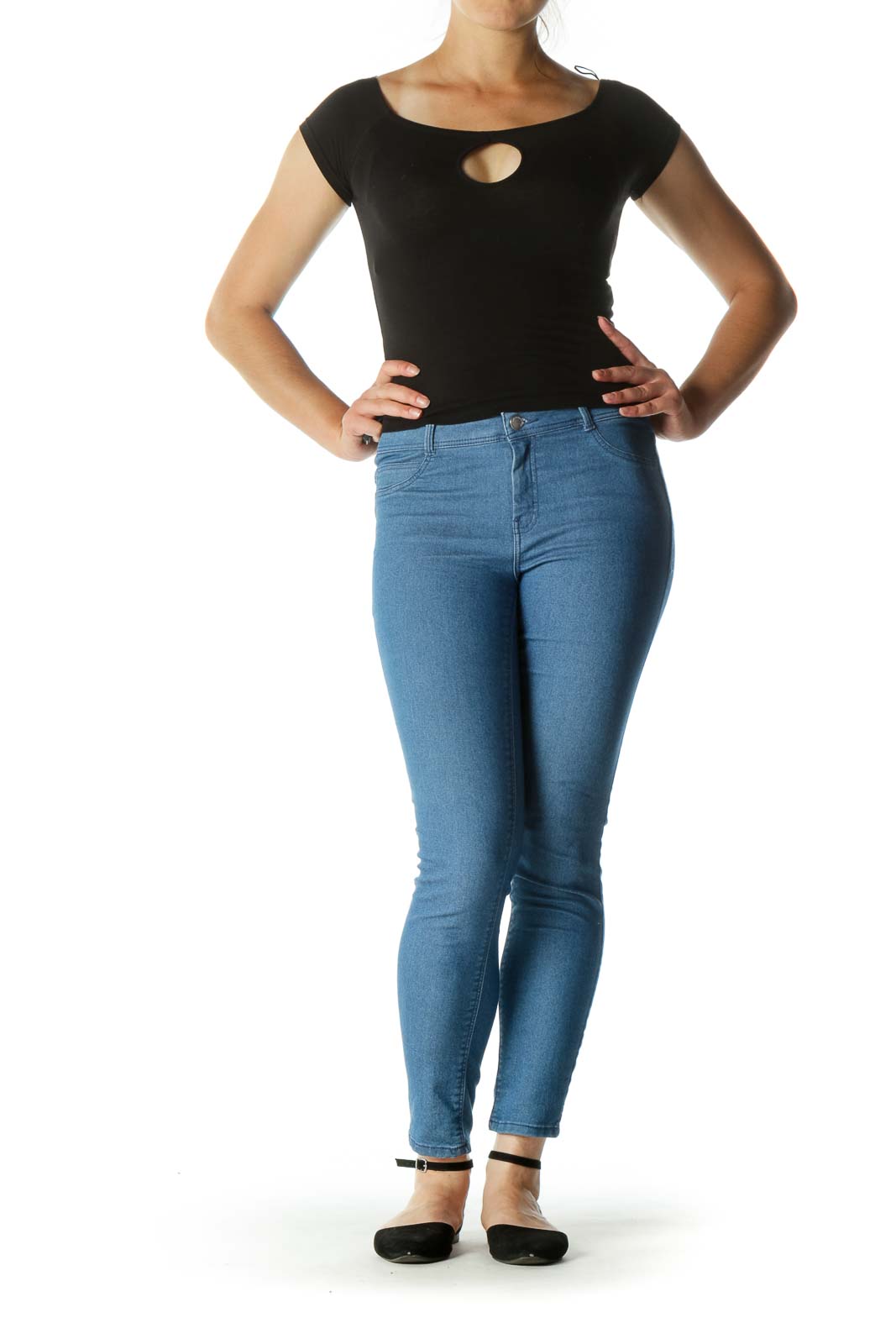 Blue Straight-Leg Jegging