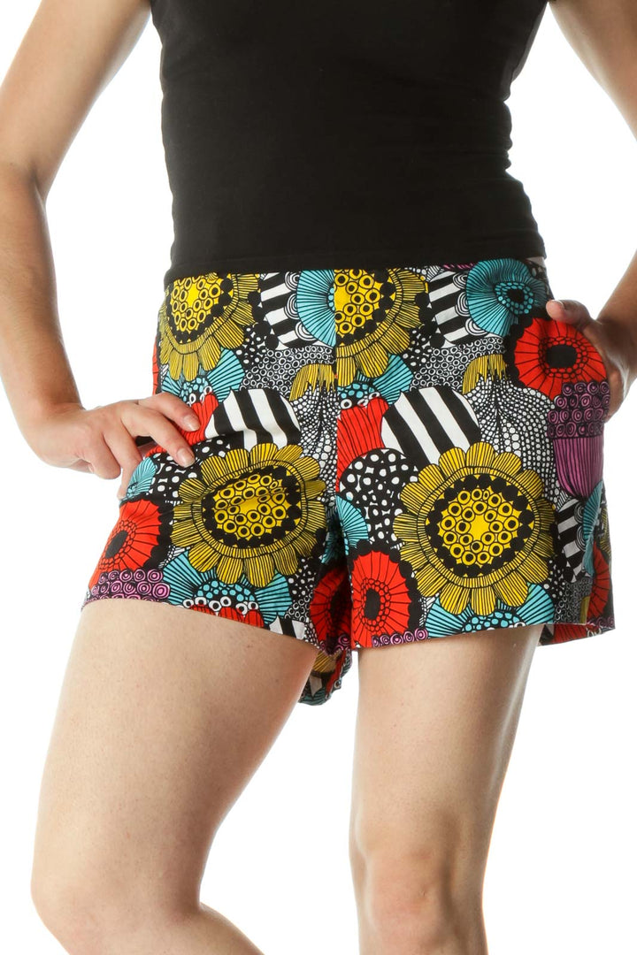 Multicolored Floral Print Shorts