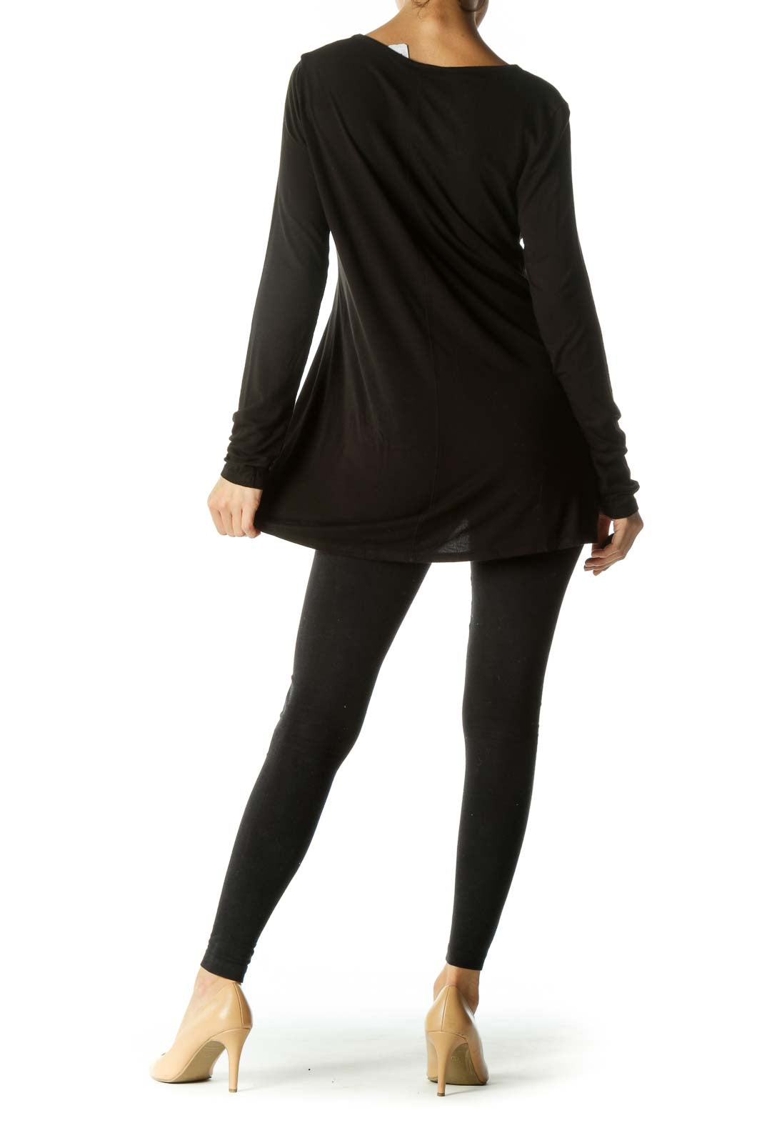 Black Relaxed Long Sleeve Top