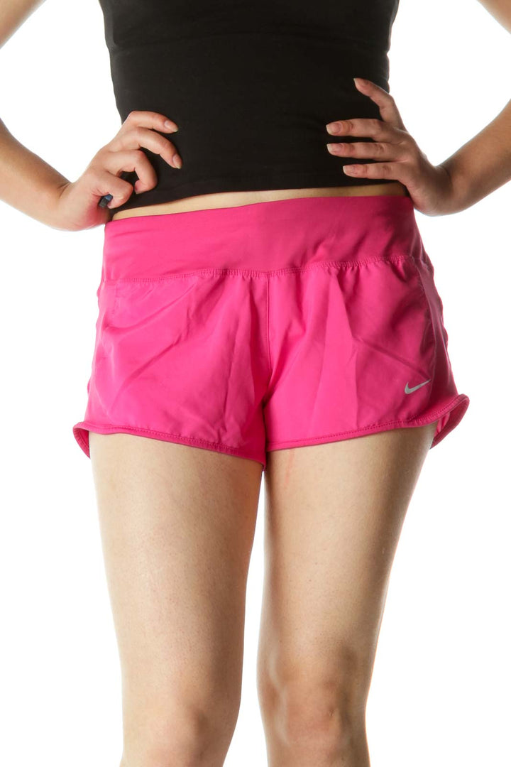 Pink Stretch Running Shorts with Inside Drawstring