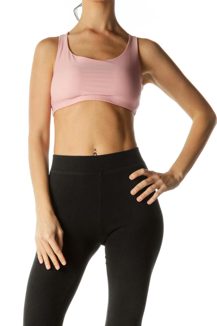 Pink Crisscross Back Detail Soft Active Bra