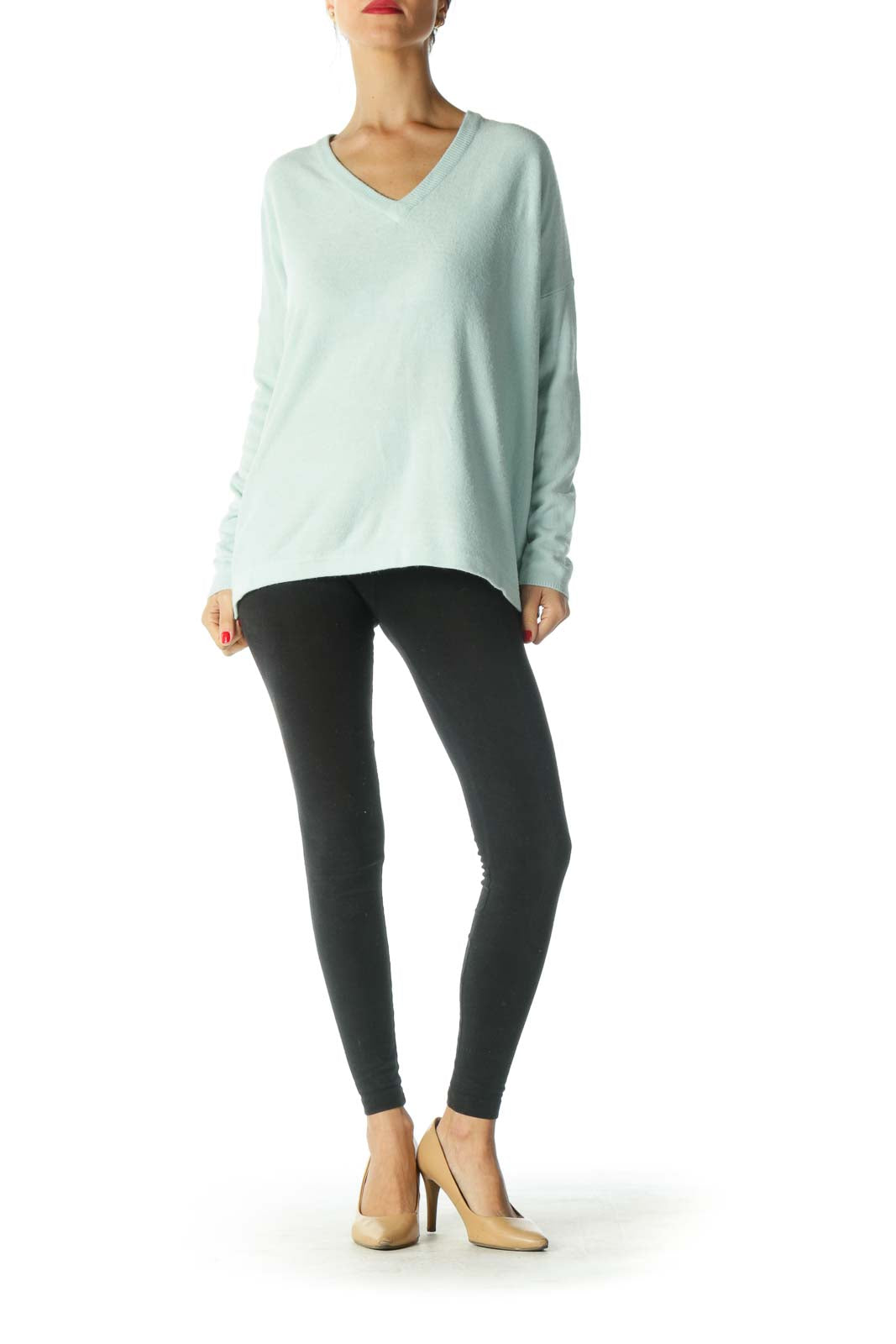 Light Green V Neck Sweater