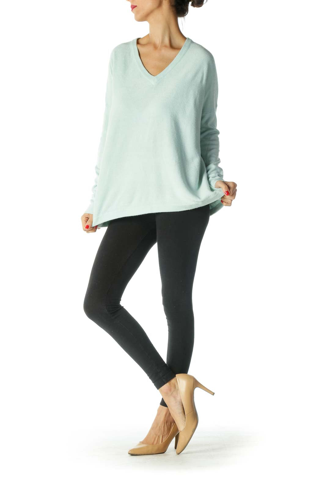 Light Green V Neck Sweater