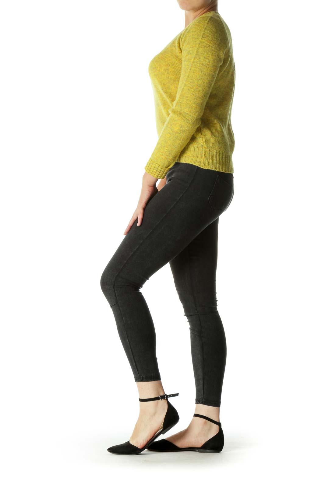 Mustard Blend Wool V-neck Sweater