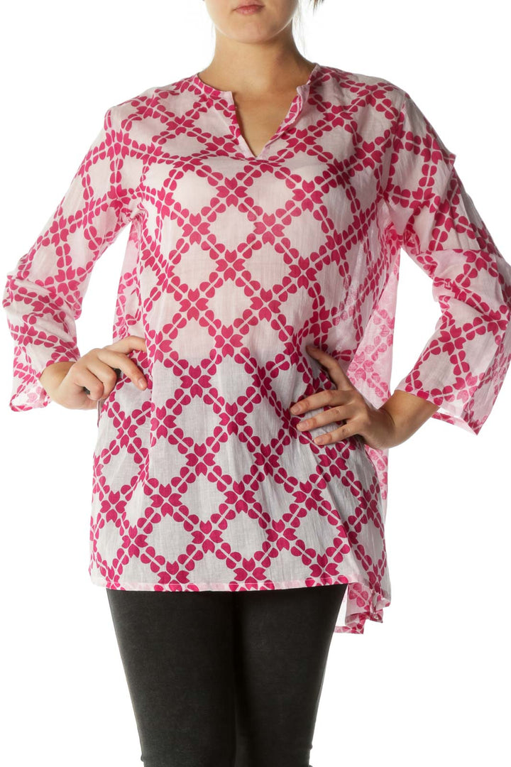 Pink Patterned Lightweight Blouse