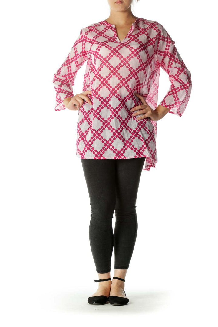 Pink Patterned Lightweight Blouse