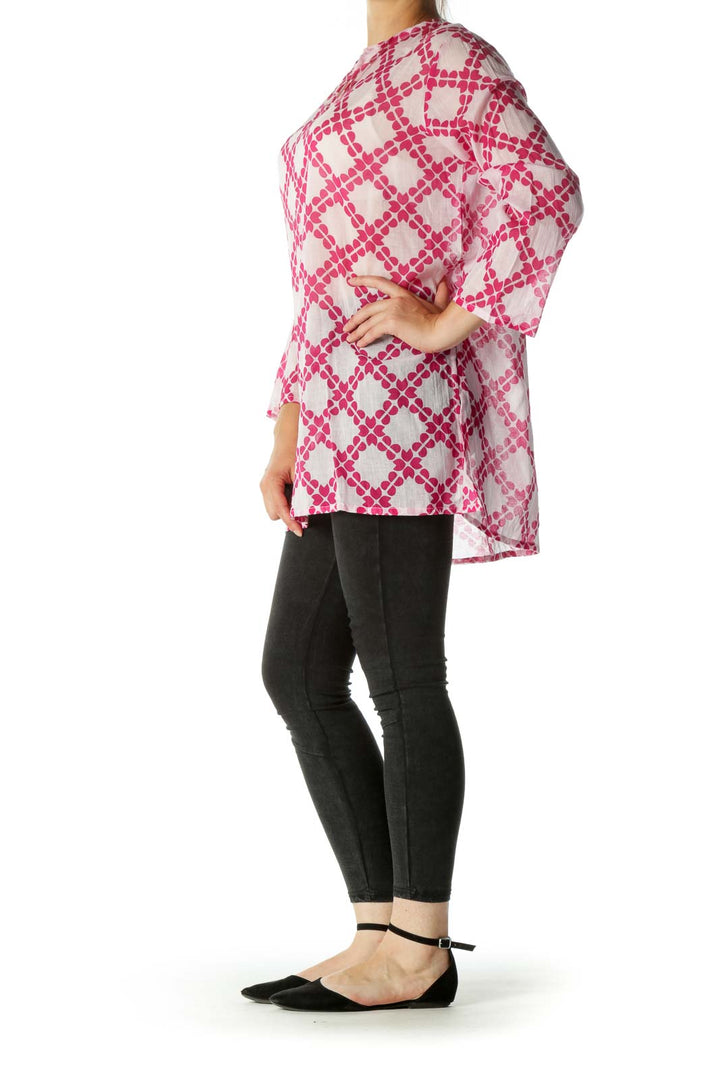 Pink Patterned Lightweight Blouse