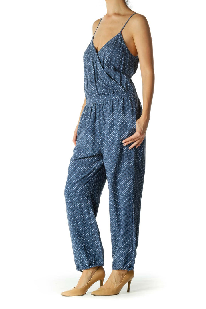 Blue Pattern Cami Jumpsuit