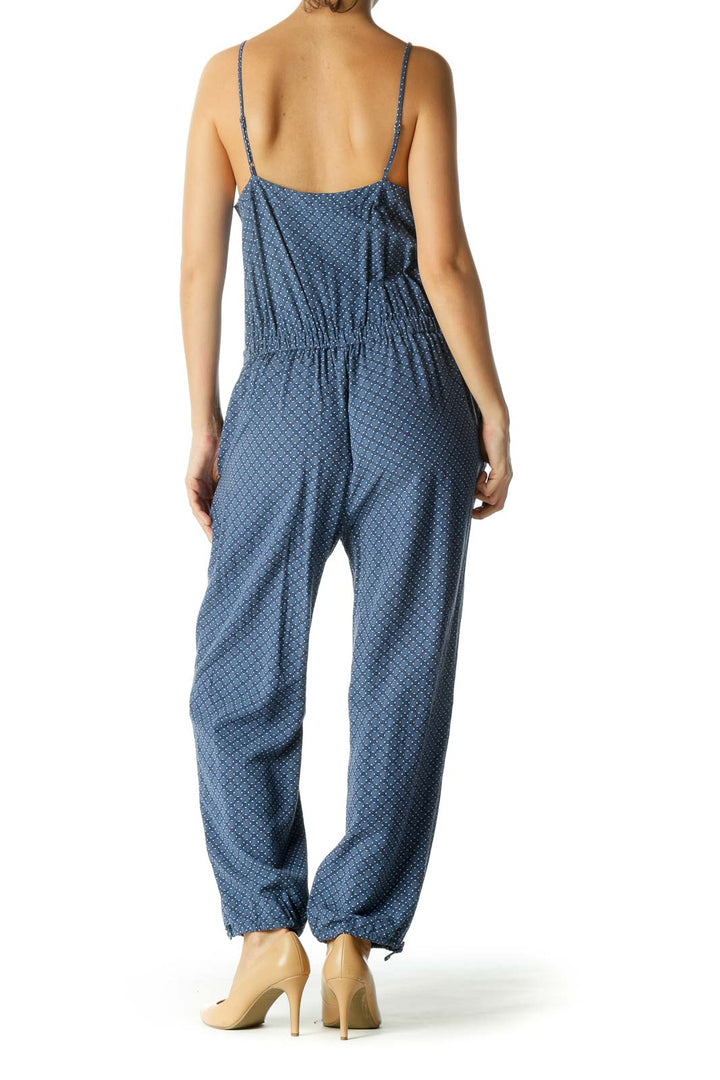 Blue Pattern Cami Jumpsuit