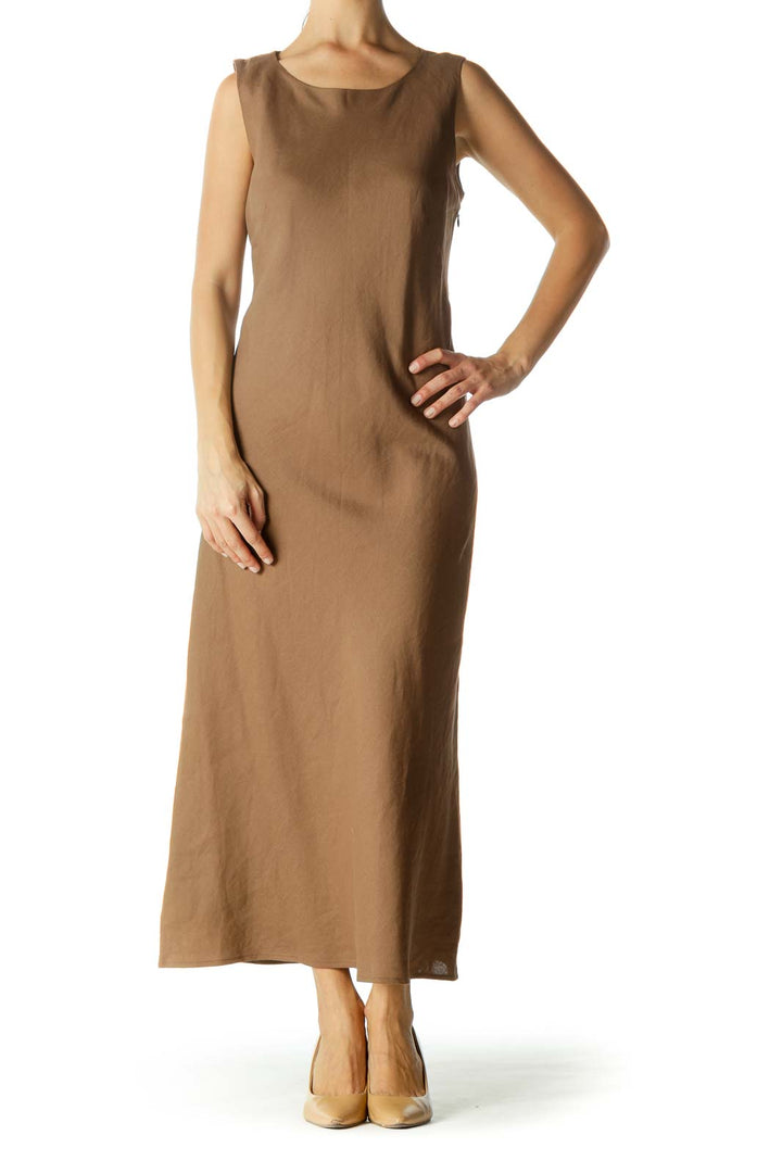 Brown Shift Maxi Dress