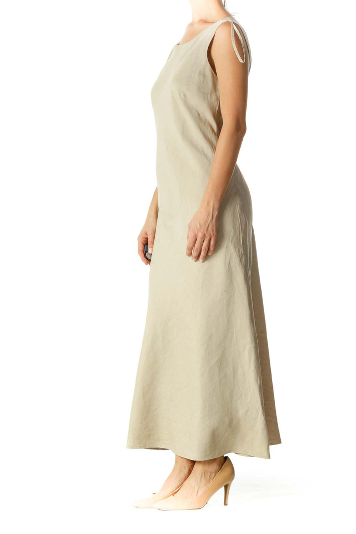 Beige Shift Maxi Dress