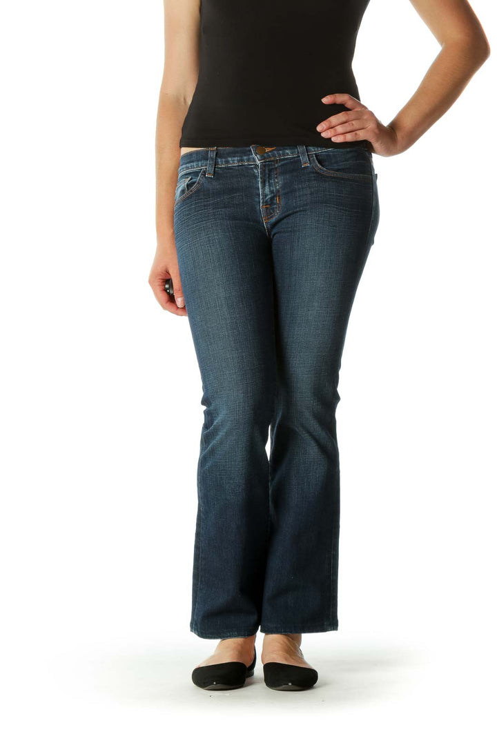 Blue Medium-Wash Bootcut Jeans