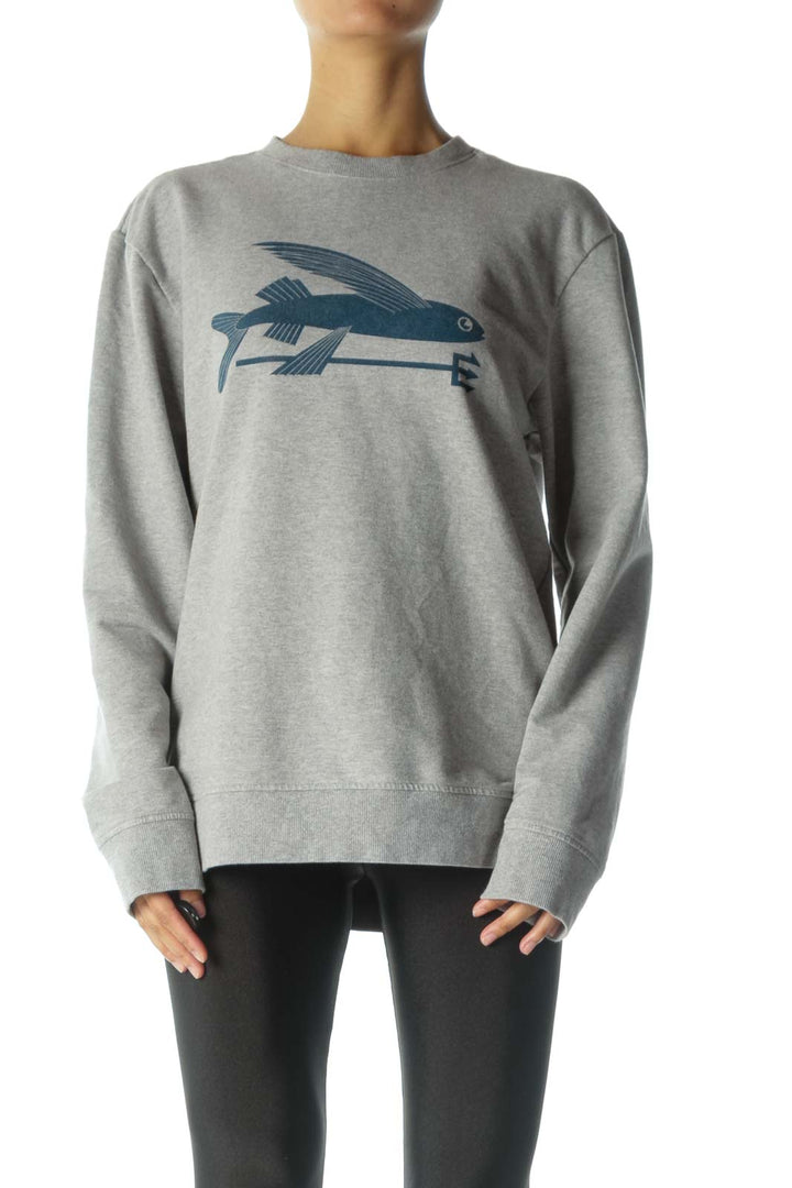 Gray Printed Sweatshirt