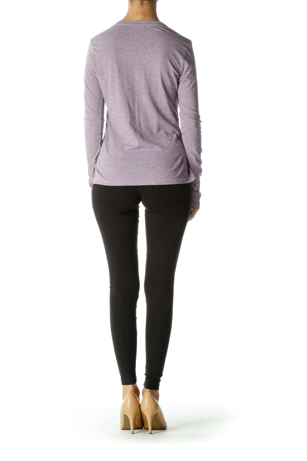 Purple Round Neck Long Sleeve Shirt