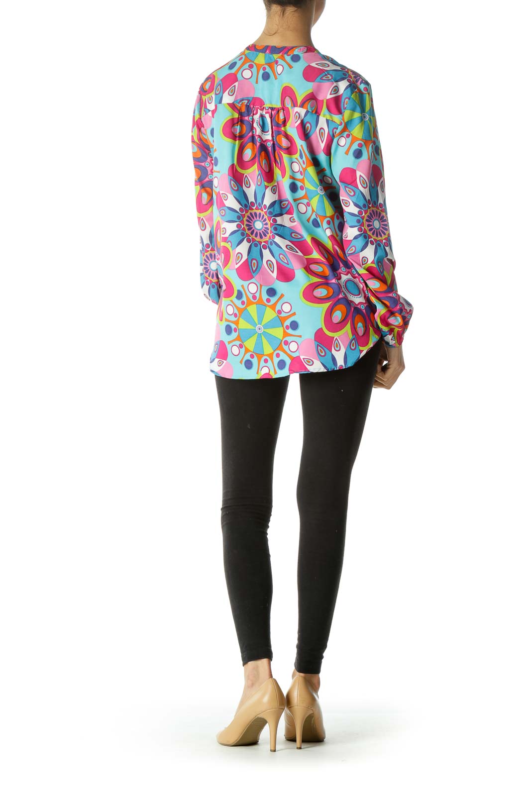 Multicolored Print Buttoned Shirt