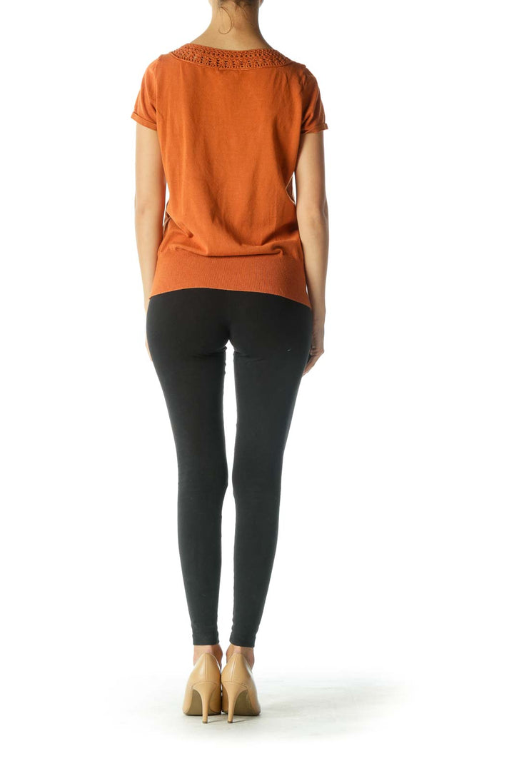 Orange Short Sleeve Knit