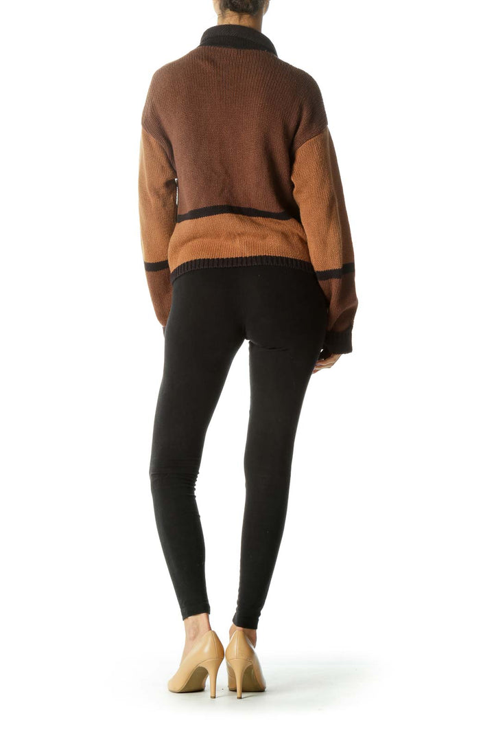 Brown Cheetah Print Knit Sweater