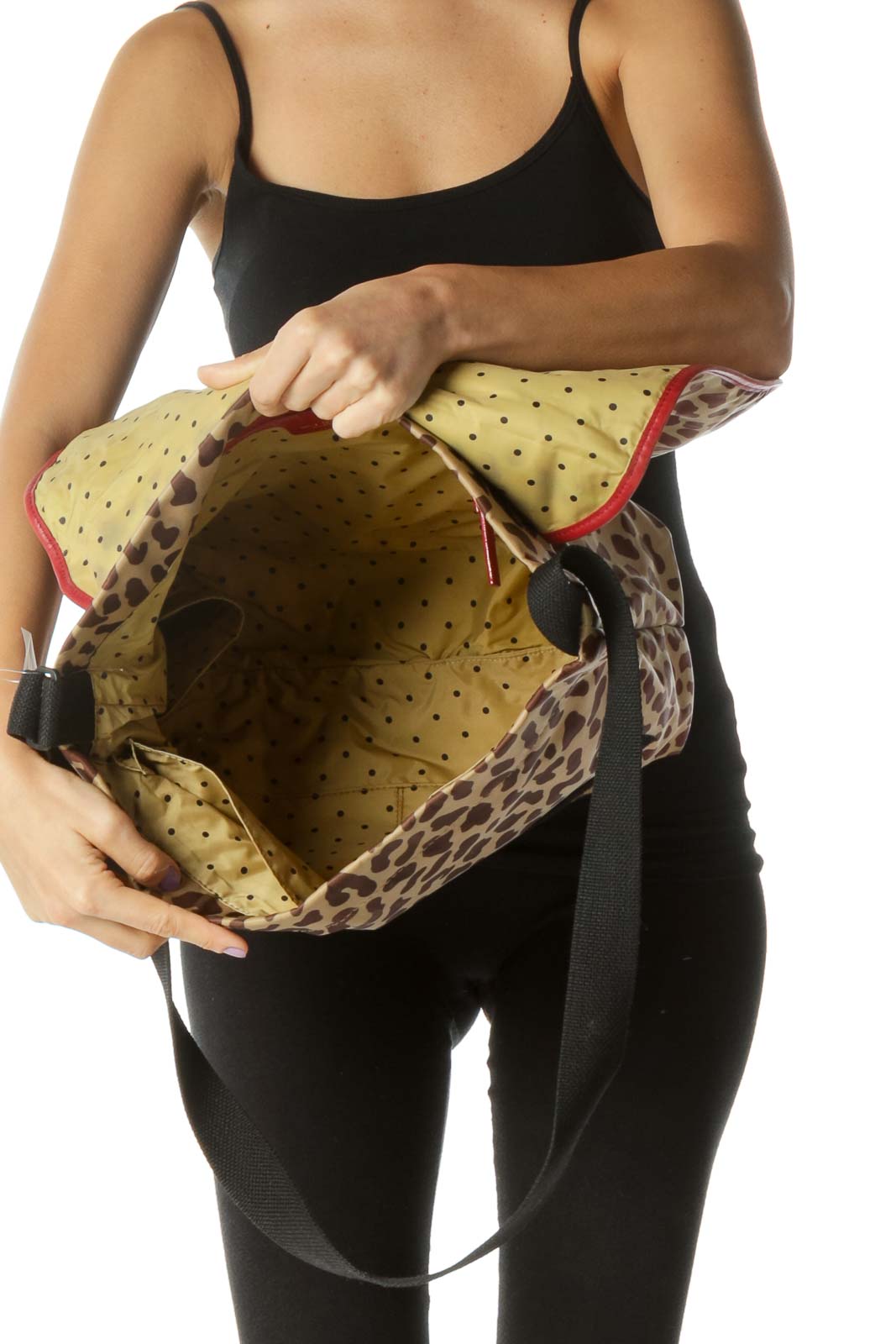 Brown and Red Cheetah Print Messenger Bag