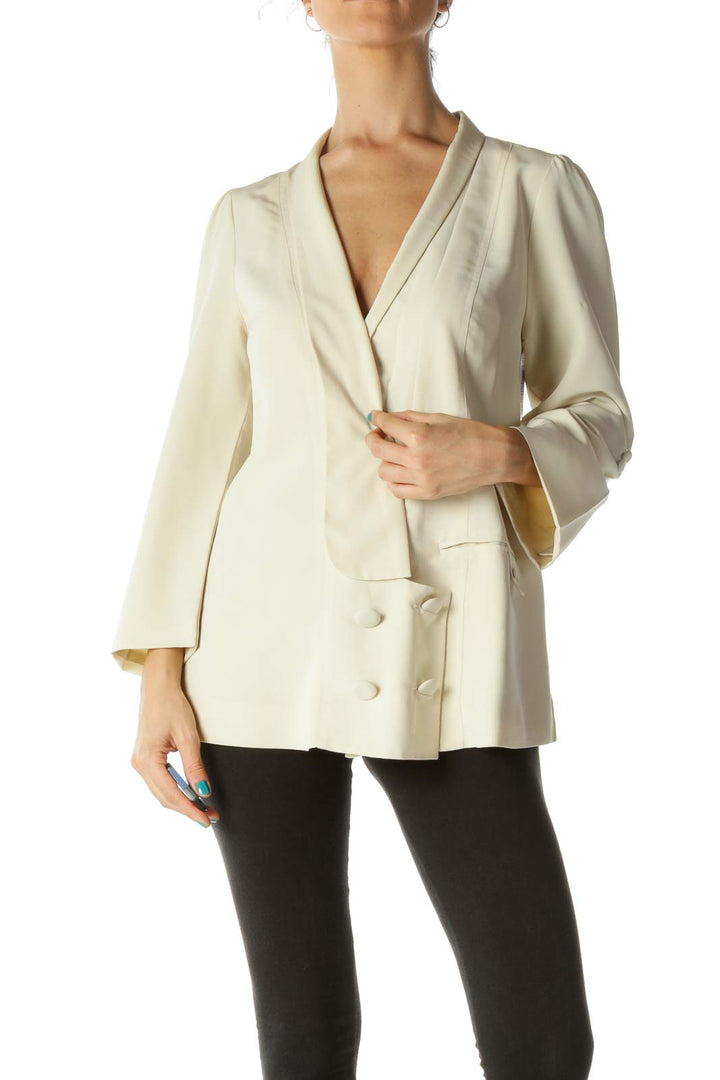 Cream Buttoned Suit Top