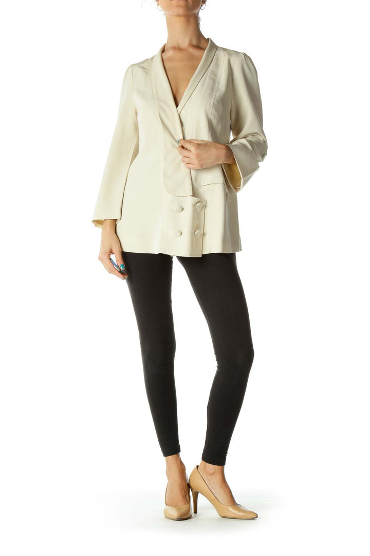 Cream Buttoned Suit Top