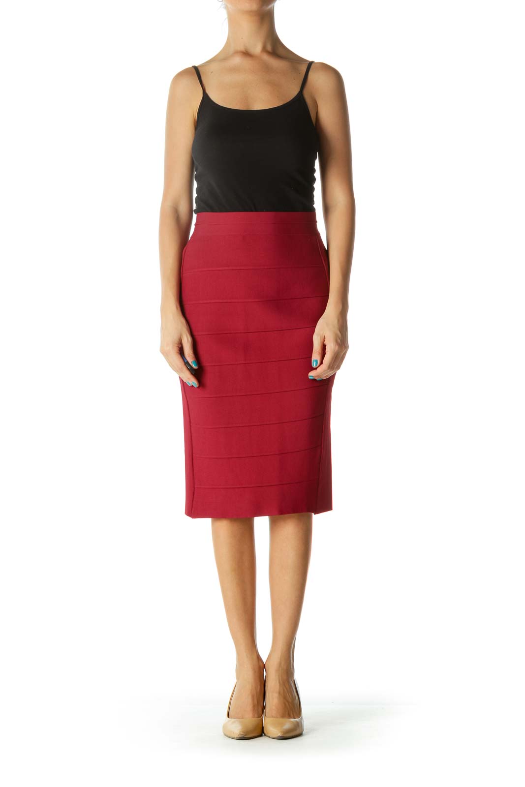 Burgundy Pencil Skirt