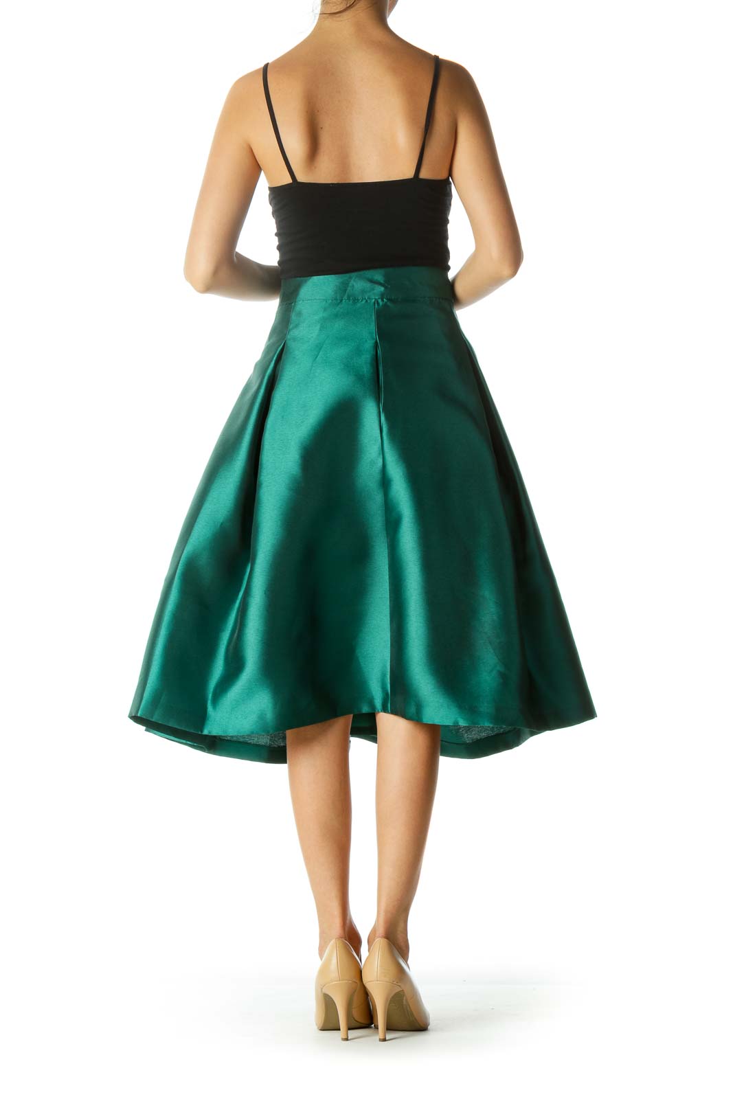 Green Pleated Skirt