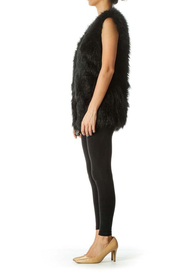 Black Faux Fur Vest