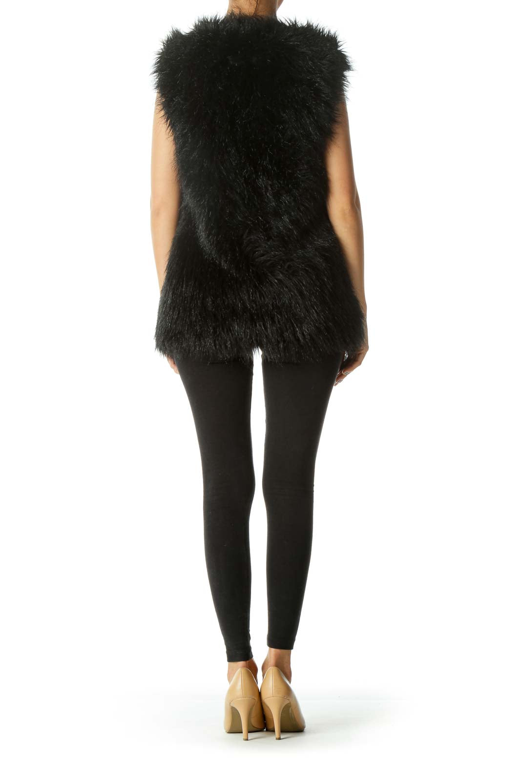 Black Faux Fur Vest