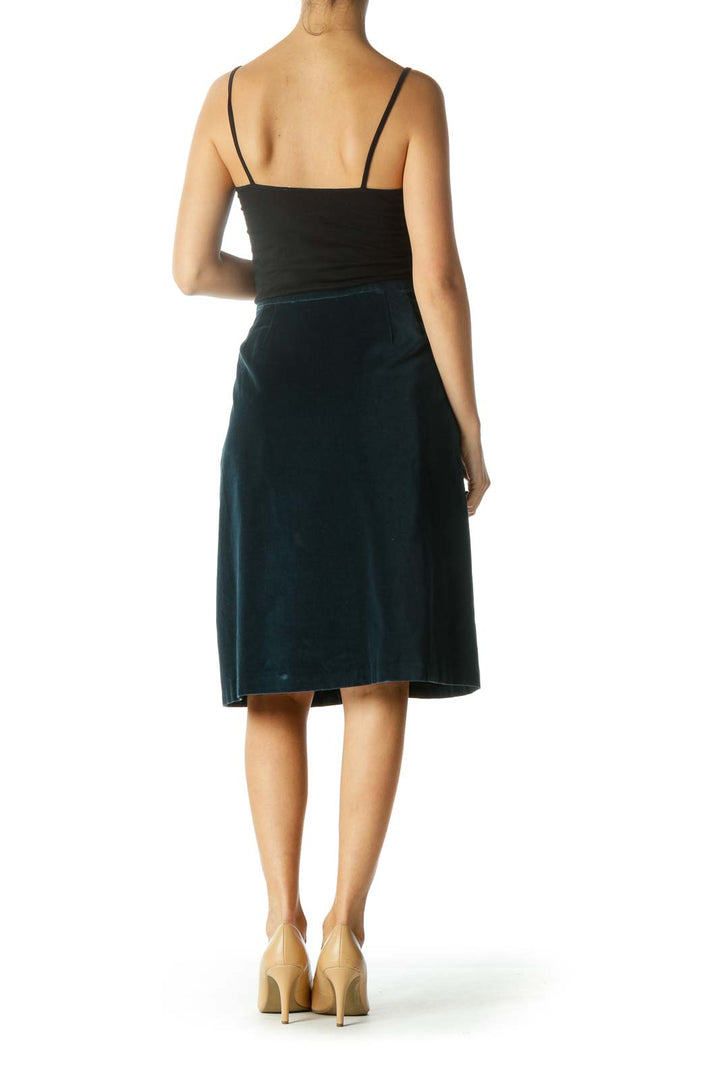 Blue Velvet Pencil Skirt