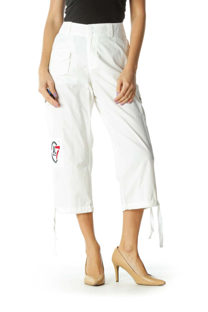 White Capri Cargo Pants