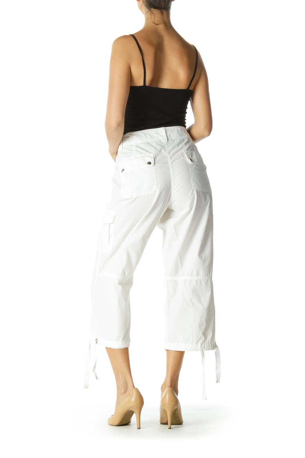 White Capri Cargo Pants