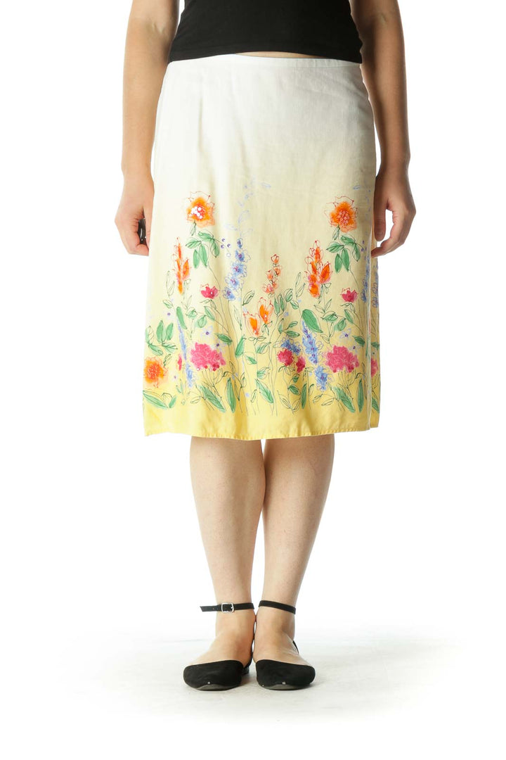 Yellow Ombre Floral Skirt