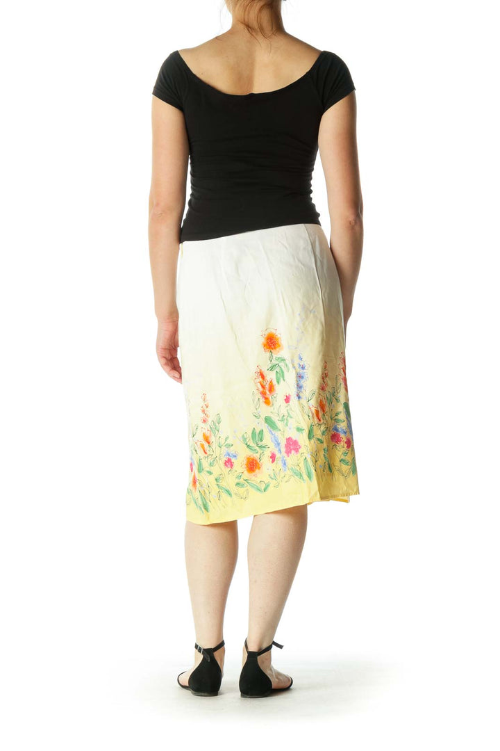 Yellow Ombre Floral Skirt