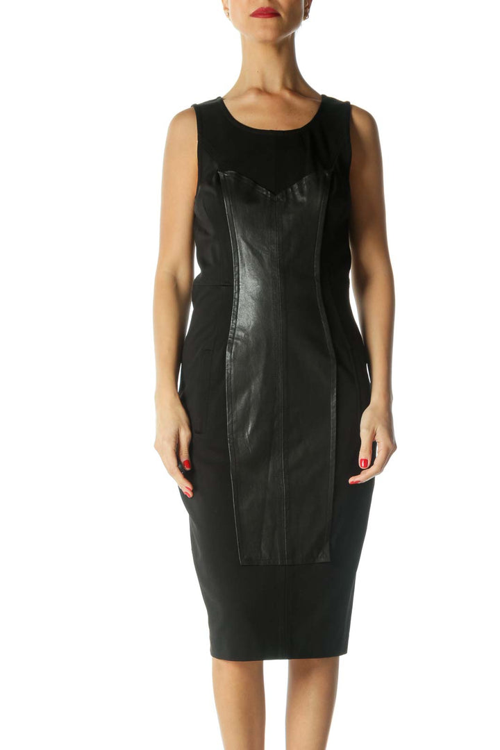 Black Leather Panel Dress