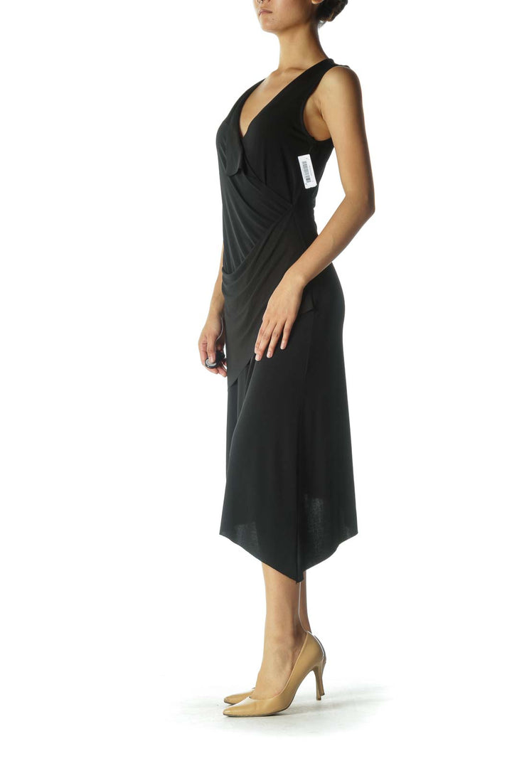 Black Sleeveless Midi Dress