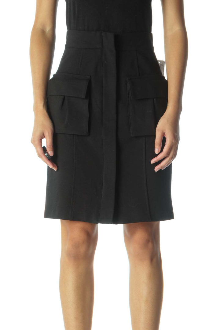 Black Utility Pencil Skirt