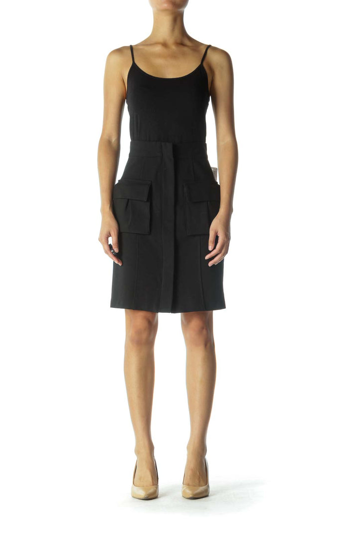 Black Utility Pencil Skirt