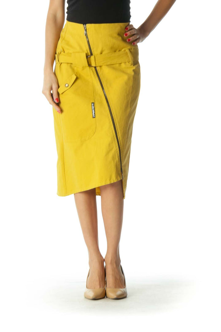 Yellow Asymmetric A-Line Skirt