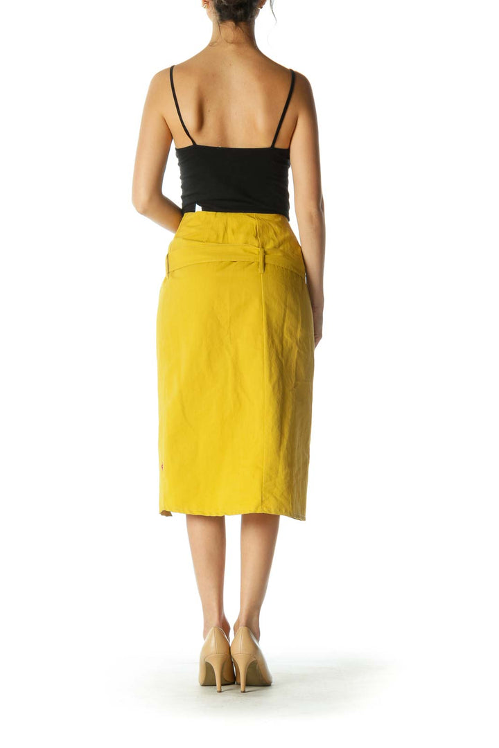 Yellow Asymmetric A-Line Skirt