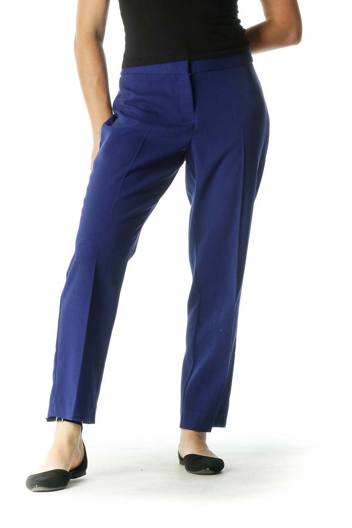 Blue Curvy Tapered Pants