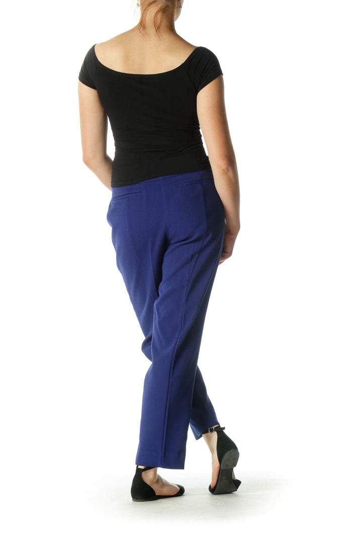 Blue Curvy Tapered Pants