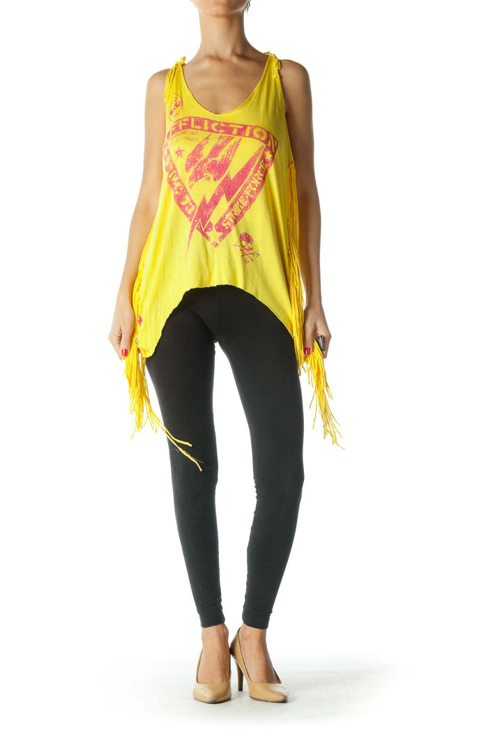 Yellow Fringe Tank Top