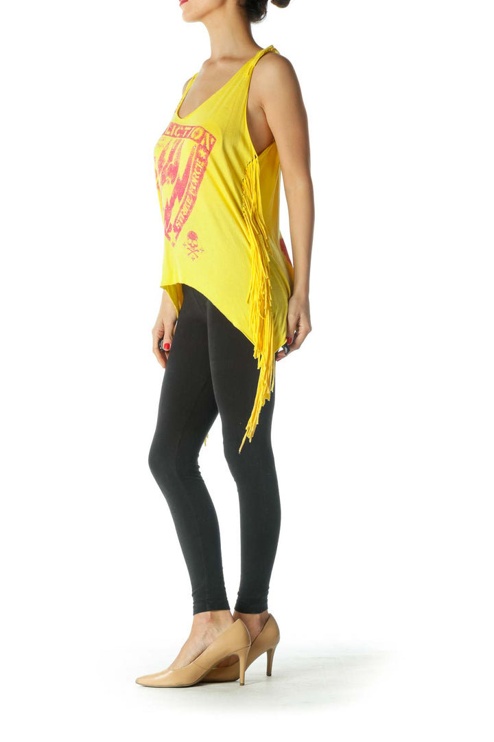 Yellow Fringe Tank Top