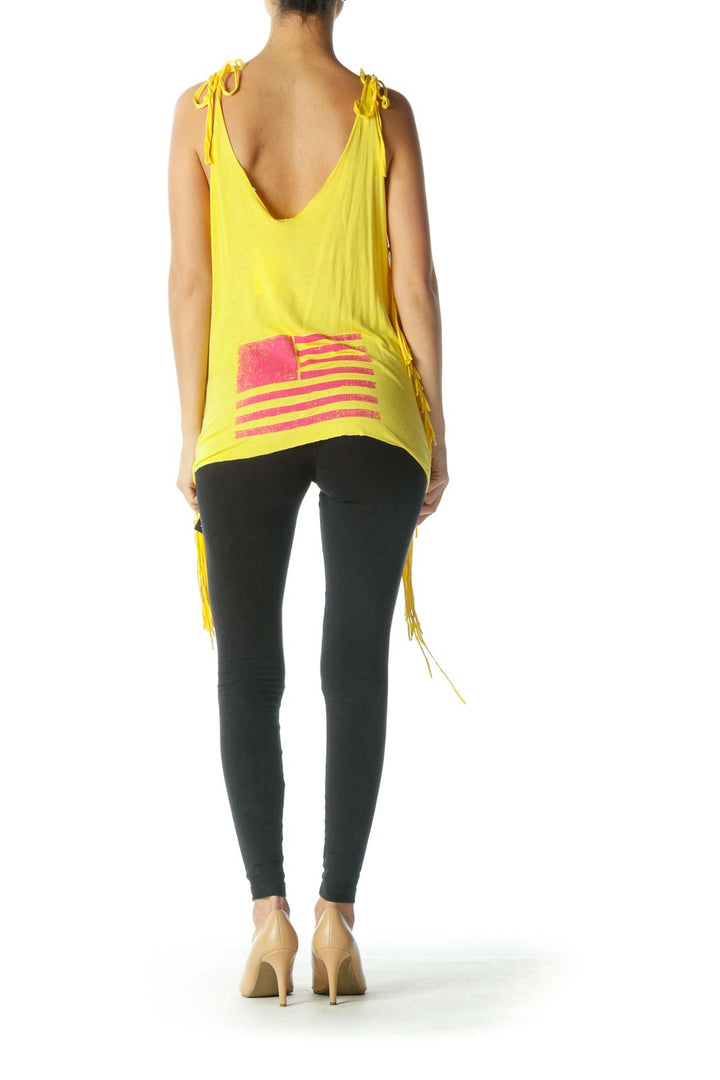 Yellow Fringe Tank Top