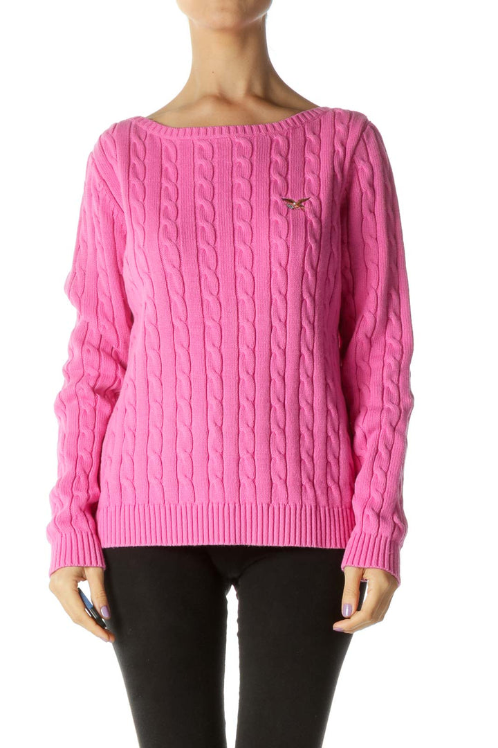 Pink Cable Knit Sweater