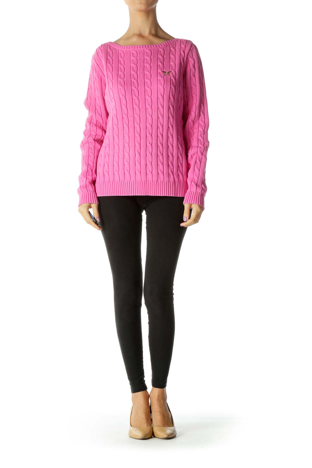 Pink Cable Knit Sweater